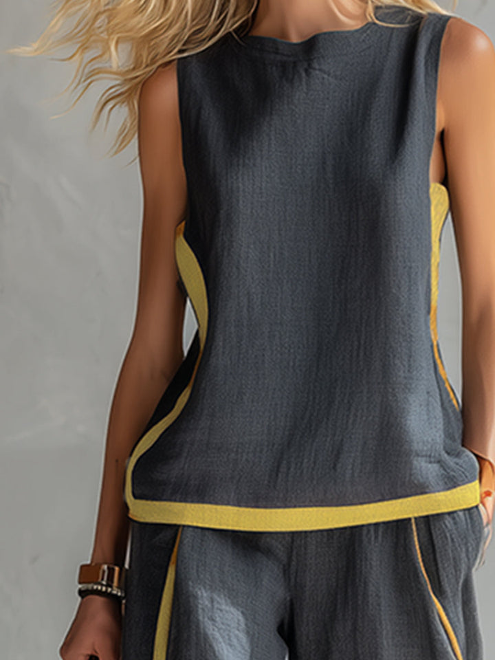 MICHELLE | FLATTERING LINEN TWO-PIECE WITH ELEGANT DRAPE