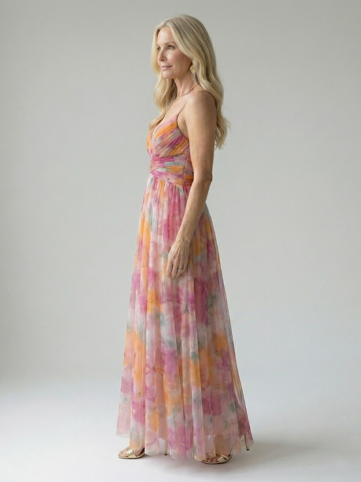 ISEL | ELEGANT SOFT WRAP MAXI DRESS WITH FLATTERING SILHOUETTE