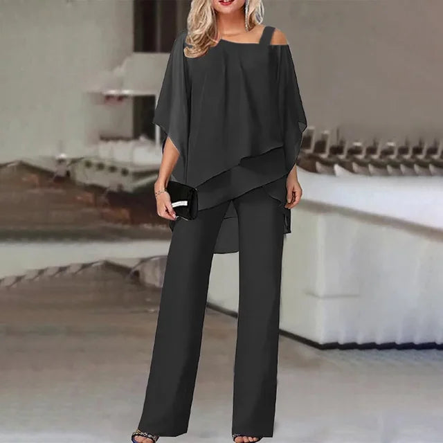 KAREN | ELEGANT OFF-THE-SHOULDER TWO-PIECE SET WITH TUMMY COVERAGE