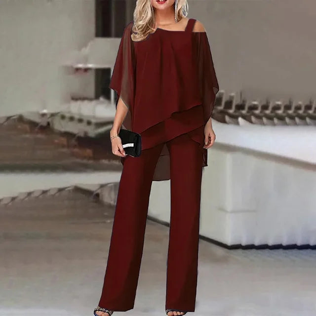 KAREN | ELEGANT OFF-THE-SHOULDER TWO-PIECE SET WITH TUMMY COVERAGE