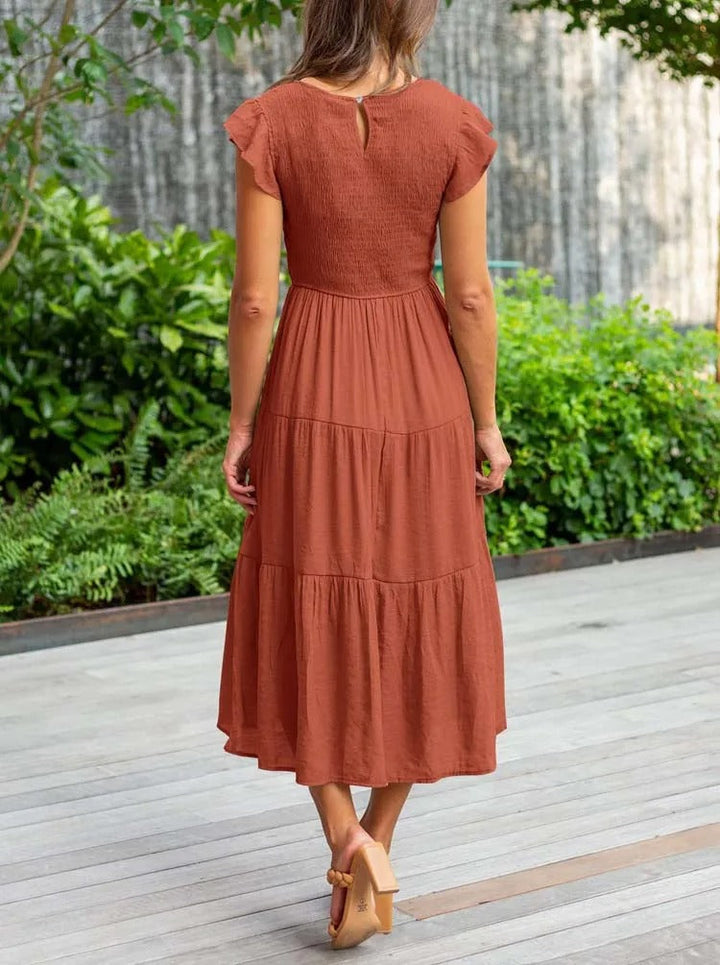EVELYN | ELEGANT TUMMY-COVERAGE DRESS WITH FLATTERING DRAPE