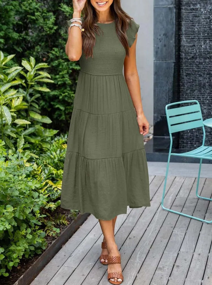 EVELYN | ELEGANT TUMMY-COVERAGE DRESS WITH FLATTERING DRAPE