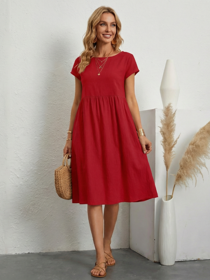 THEA | RELAXED FIT DRESS WITH FLATTERING POCKET DETAIL